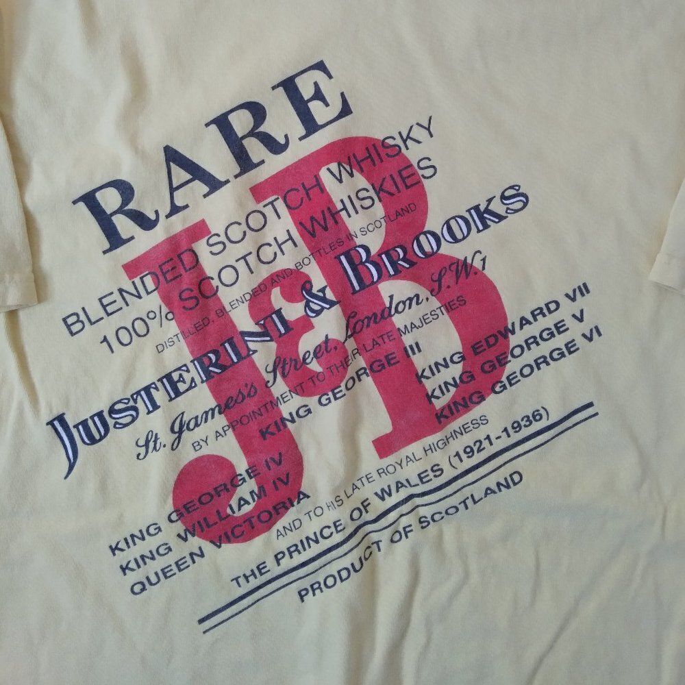 Vintage Rare J&B Scotch Whiskey Logo T-Shirt